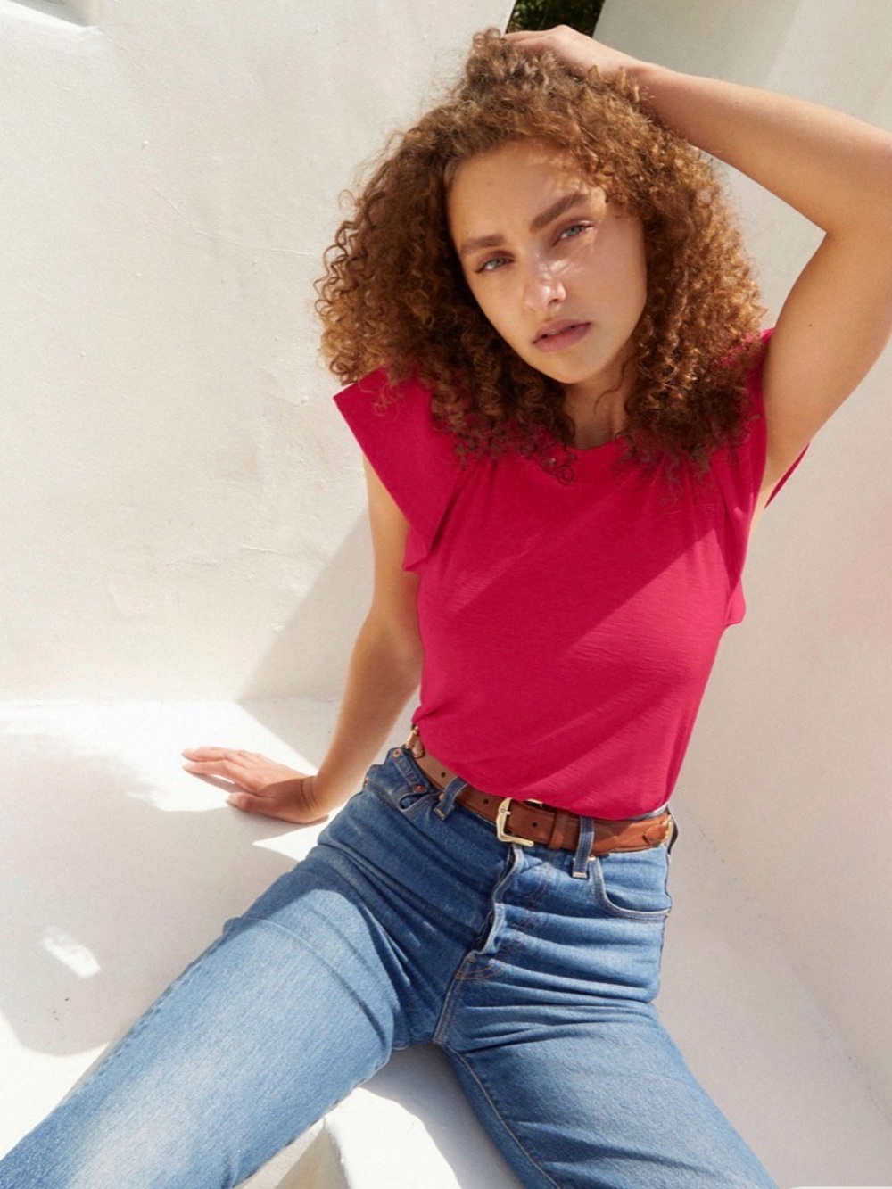 Nation LTD | Lorna Top | Pima Cotton | Raspberry | XS